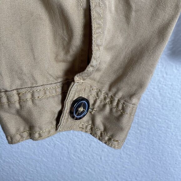 Anthropologie Bagatelle Sz S Cropped Utility Jacket Khaki Pockets Drawstring - Picture 5 of 13